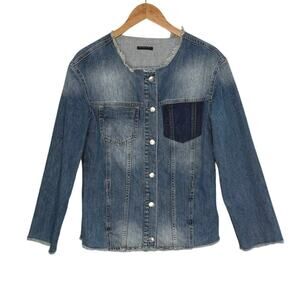 SISLEY girls frayed denim jacket size 3XL (13-14 years)